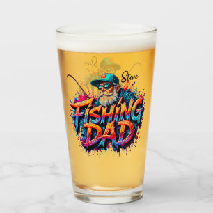 Fishing Dad Fish Graffiti Glass