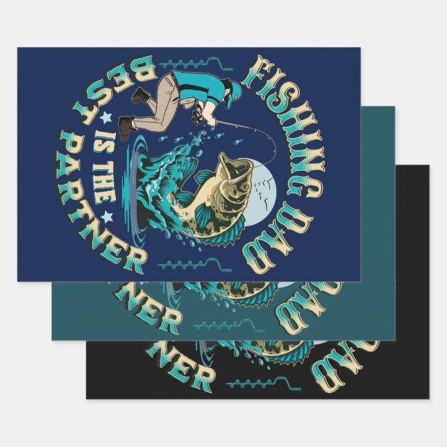 Fishing Dad Is The Best Partner Wrapping Paper Sheet (Set)