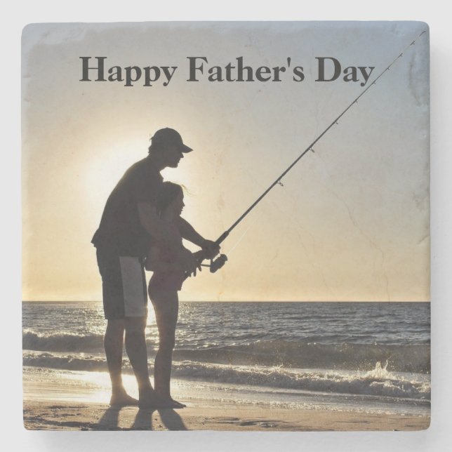 Fishing Dad Sandstone Coaster (Front)