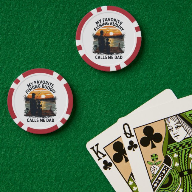 Fishing Dad Sunset Poker Chips (Poker Table (Double))