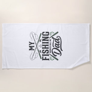 Fishing Dad Vintage Engraved  Shirt Design Beach Towel