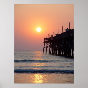 Fishing Daytona Beach Sunglow Pier Poster du lever
