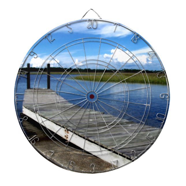 Fishing Dock Photograph Dartboard (Front)