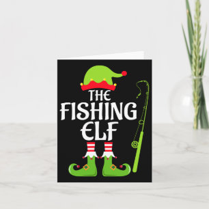 Fishing Elf Matching Family Group Christmas Party  Card