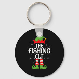 Fishing Elf Xmas Family Matching Elf Squad Christm Keychain