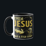 Fishing Even Jesus Had A Fish Story Funny Fishing Mug<br><div class="desc">Fishing Even Jesus Had A Fish Story Funny Fishing Gift. Perfect gift for your dad,  mom,  papa,  men,  women,  friend and family members on Thanksgiving Day,  Christmas Day,  Mothers Day,  Fathers Day,  4th of July,  1776 Independent day,  Veterans Day,  Halloween Day,  Patrick's Day</div>