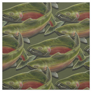 Fishing Fabric Coho Salmon Fish Pattern Fabrics