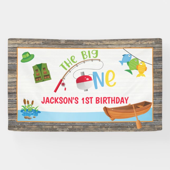 Fishing First Birthday Banner (Horizontal)
