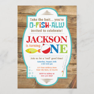 Fishing First Birthday Invitation
