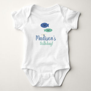 Fishing First Birthday Party Name    Baby Bodysuit