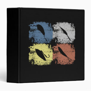 Fishing Fish Hook Retro Vintage Binder