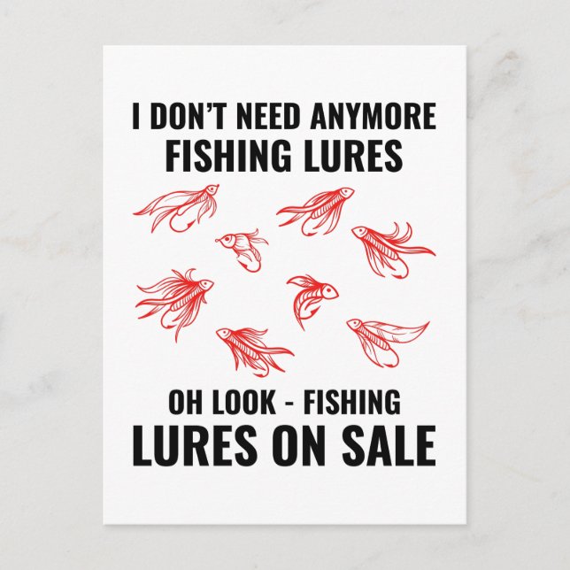 Fishing Fish Lures Fishermen Outdoor Funny Joke Sq Postcard (Front)