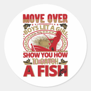 Fishing fish outdoor classic round sticker
