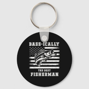 Fishing Fisherman B-ically The Best Fisherman Fish Keychain