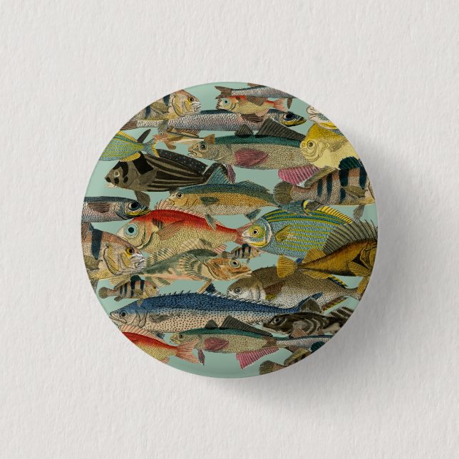 Fishing Fisherman Deep Sea Fishing Exotic Tropical 1 Inch Round Button (Front)