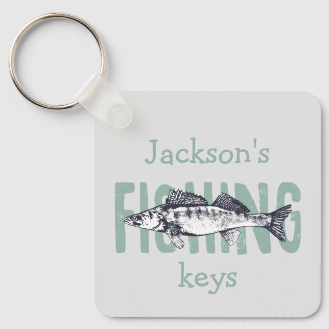 Fishing Fisherman Fish Text Art   Keychain (Front)