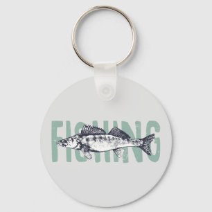 Fishing Fisherman Fish Text Art   Keychain