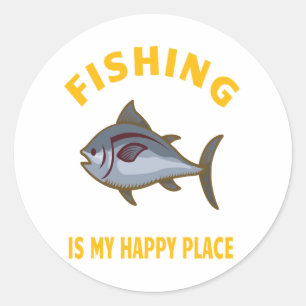Fishing fishing design classic round sticker