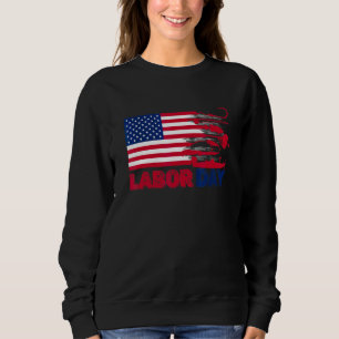 Fishing Flag Fishing Boat Bass Fishing Fisherman Sweatshirt