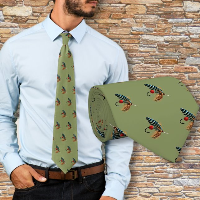 Fishing Flies Freshwater Fisherman Neck Tie (Creator Uploaded)