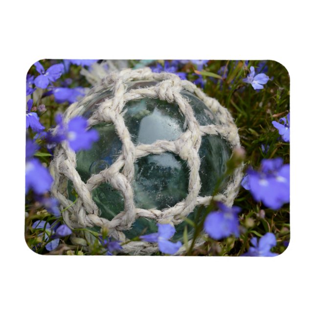 Fishing Float Among Flowers Magnet (Horizontal)