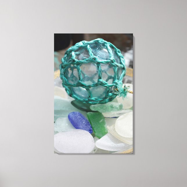 Fishing float on glass, Alaska Canvas Print (Front)