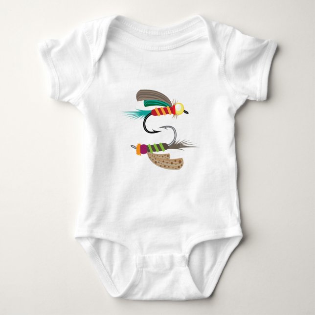 Fishing Fly Baby Bodysuit (Front)