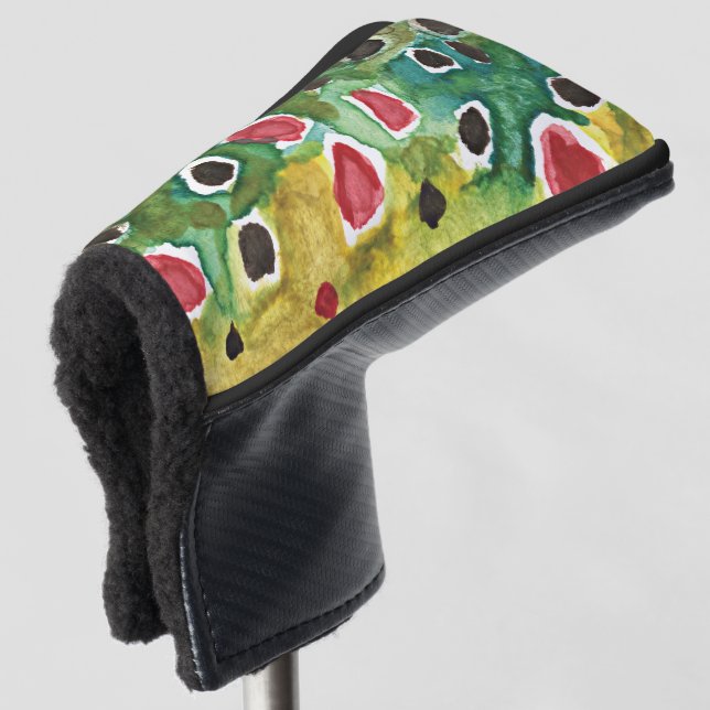 Fishing for Brown Trout Golf Head Cover (3/4 Front)