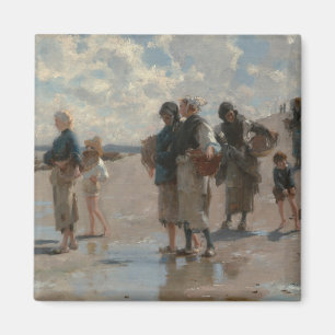 Fishing for Oysters at Cancale - John Sargent Magnet