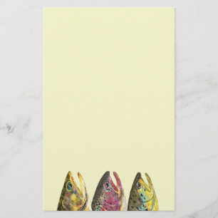 Fishing for Three Fat Trout Stationery