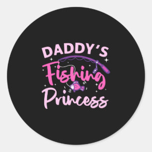 Fishing for women girls kids bass fisher princess classic round sticker