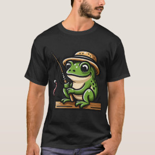 Fishing Frog â€“ Relaxing Cartoon Animal with Hat T-Shirt