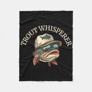 Fishing Fun Adventurous Trout Whisperer  Fleece Blanket