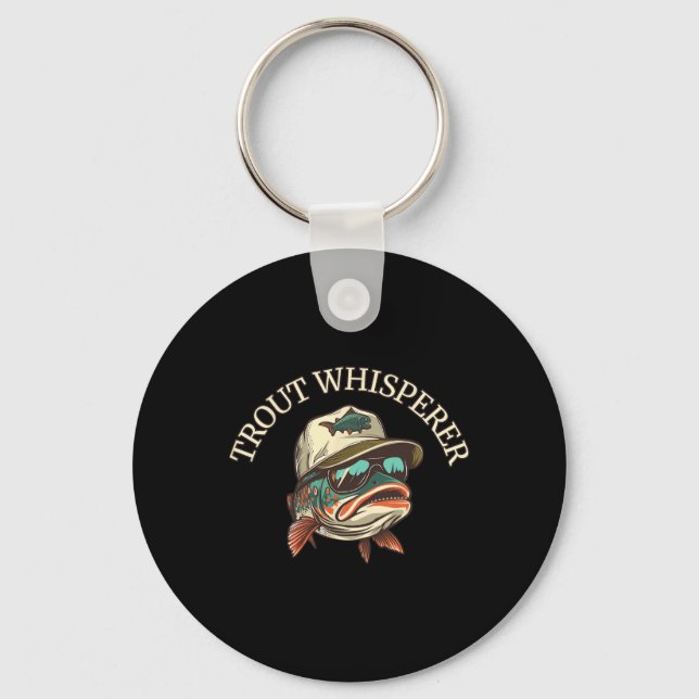 Fishing Fun Adventurous Trout Whisperer  Keychain (Front)