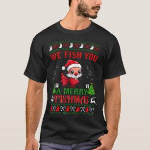 Fishing Funny Christmas Lights I Wish A Merry Fish T-Shirt