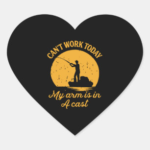Fishing - Funny Fishing - Fishing Tee - Funny Heart Sticker