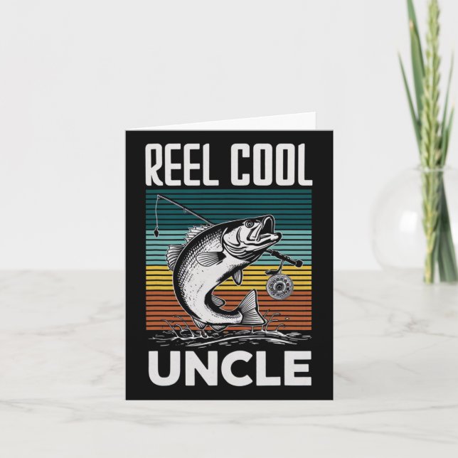 Fishing Funny Mens Reel Cool Uncle For Men  Card (Front)