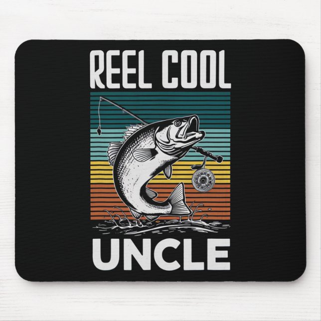 Fishing Funny Mens Reel Cool Uncle For Men  Mouse Pad (Front)