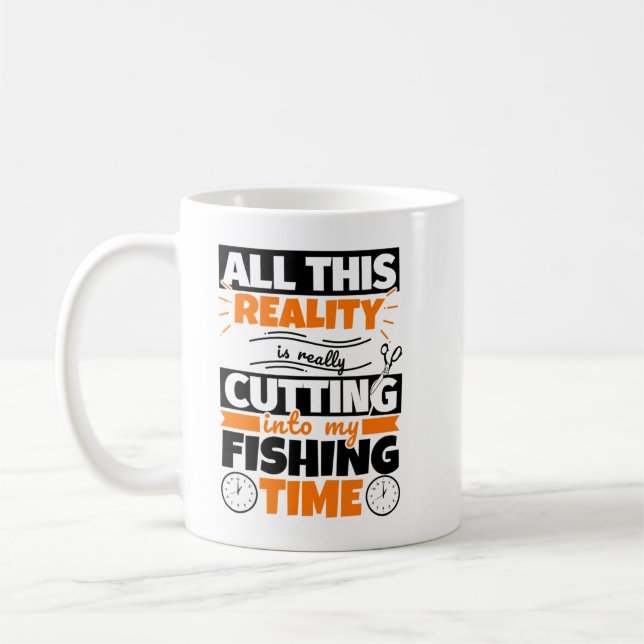 Fishing Funny Saying Hobby Coffee Mug (Left)