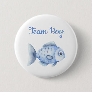 Fishing Gender Reveal - Team Boy 2 Inch Round Button