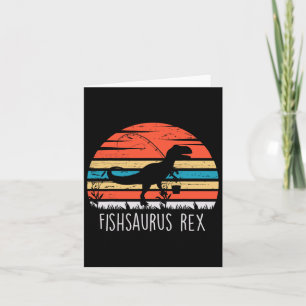 Fishing Gifts Shirt For Boys Fishsaurus T Rex Dino Card