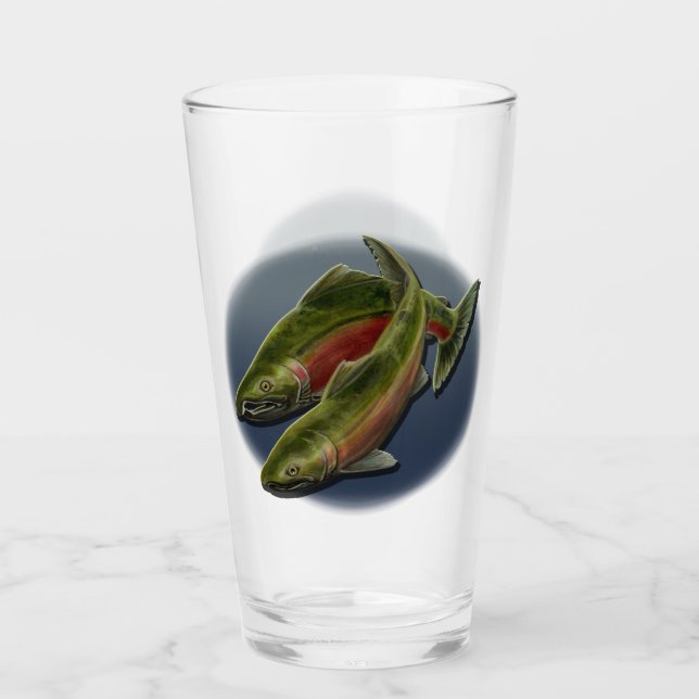 Fishing Glasses Personalized Wild Salmon Glasses (Front)
