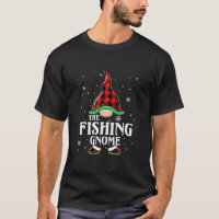 Fishing Gnome Buffalo Plaid Matching Family Christ