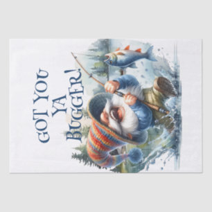 Fishing Gnome Decoupage Personalize Text Tissue Paper