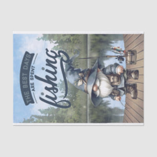 Fishing Gnome Decoupage Tissue Paper