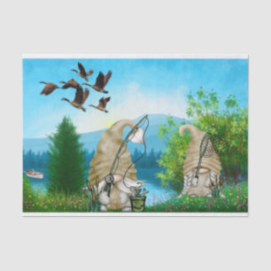 Fishing Gnomes Decoupage Tissue Paper