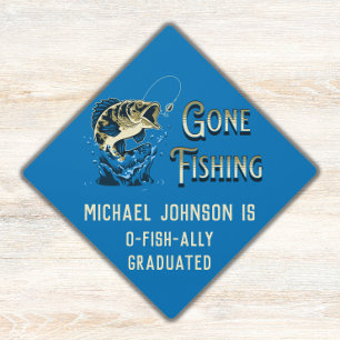Fishing Graduation - Gone Fishing Graduation Cap Topper