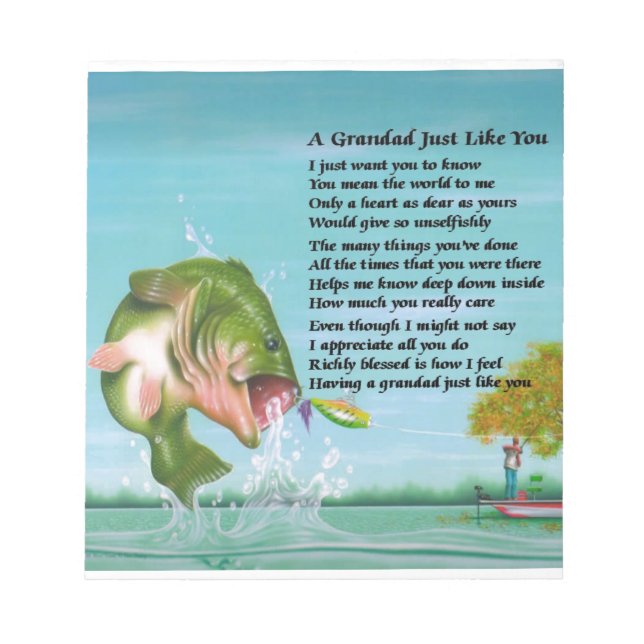 Fishing - Grandad Poem Notepad (Front)