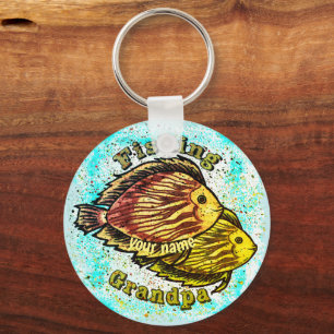 Fishing Grandpa keychain