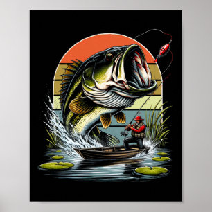 Fishing Graphic Large Mouth B Fish Poster